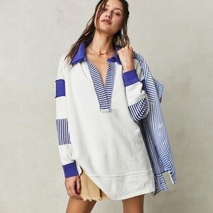 Free People We The Free Clean Prep Polo NWOT